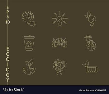 Green ecology and environment icon set in format vector image