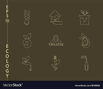 Green ecology and environment icon set in format vector image
