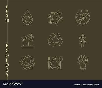 Green ecology and environment icon set in format vector image