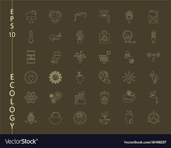 Green ecology and environment icon set in format vector image
