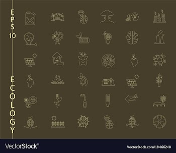 Green ecology and environment icon set in format vector image