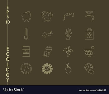 Green ecology and environment icon set in format vector image