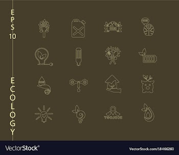 Green ecology and environment icon set in format vector image