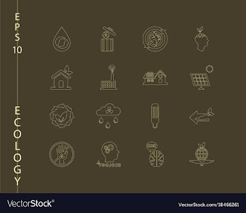Green ecology and environment icon set in format vector image