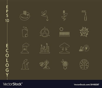 Green ecology and environment icon set in format vector image
