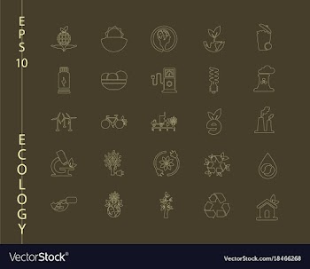 Green ecology and environment icon set in format vector image