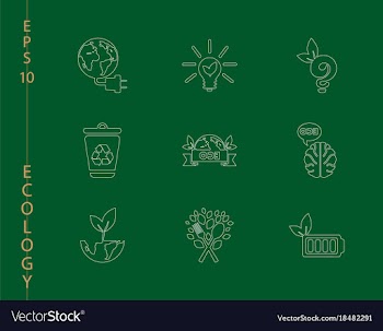 Green ecology and environment icon set in format vector image