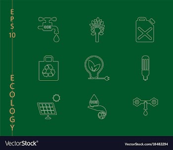 Green ecology and environment icon set in format vector image