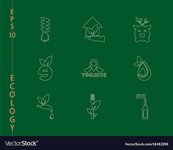 Green ecology and environment icon set in format vector image