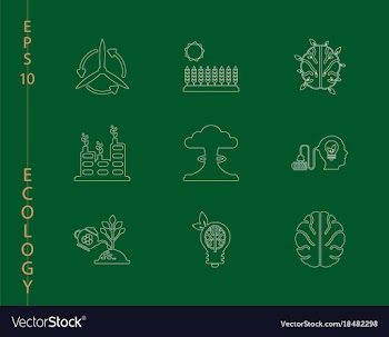 Green ecology and environment icon set in format vector image