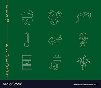 Green ecology and environment icon set in format vector image