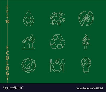 Green ecology and environment icon set in format vector image