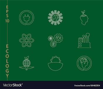 Green ecology and environment icon set in format vector image