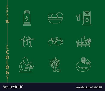 Green ecology and environment icon set in format vector image