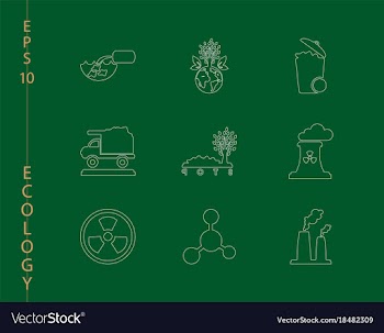 Green ecology and environment icon set in format vector image