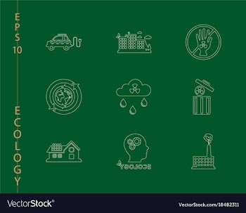 Green ecology and environment icon set in format vector image