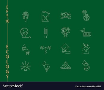 Green ecology and environment icon set in format vector image