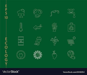 Green ecology and environment icon set in format vector image