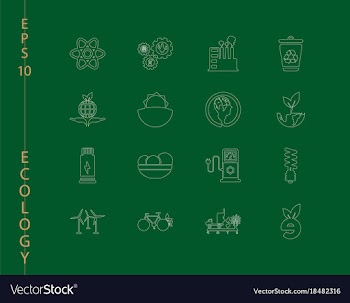 Green ecology and environment icon set in format vector image