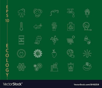 Green ecology and environment icon set in format vector image