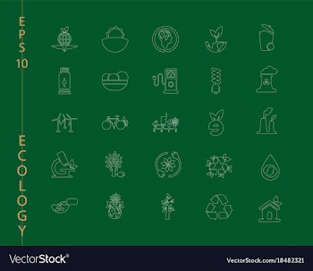 Green ecology and environment icon set in format vector image