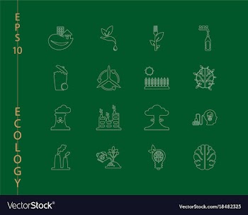 Green ecology and environment icon set in format vector image