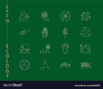 Green ecology and environment icon set in format vector image
