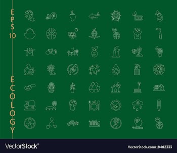 Green ecology and environment icon set in format vector image