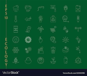Green ecology and environment icon set in format vector image