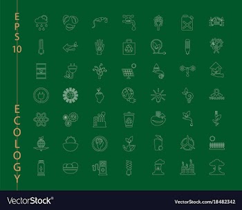 Green ecology and environment icon set in format vector image