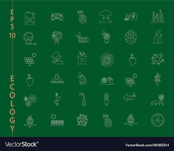 Green ecology and environment icon set in format vector image