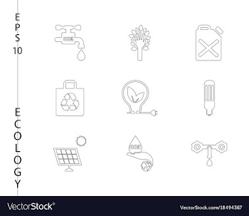 Green ecology and environment icon set in format vector image