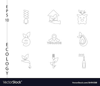Green ecology and environment icon set in format vector image
