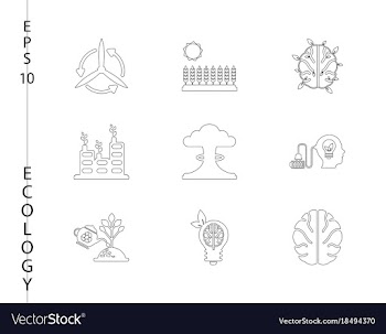 Green ecology and environment icon set in format vector image