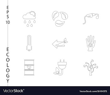 Green ecology and environment icon set in format vector image