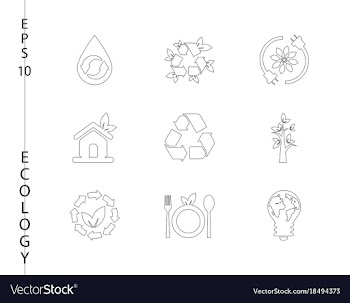 Green ecology and environment icon set in format vector image