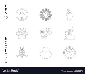Green ecology and environment icon set in format vector image