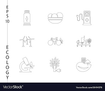 Green ecology and environment icon set in format vector image