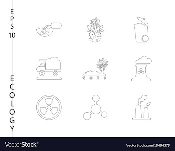 Green ecology and environment icon set in format vector image