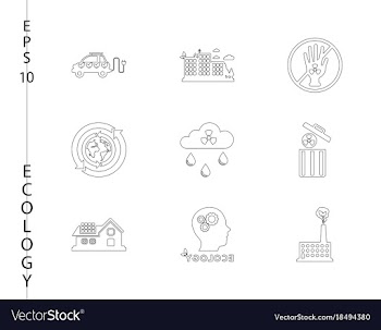 Green ecology and environment icon set in format vector image