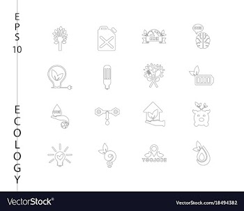 Green ecology and environment icon set in format vector image