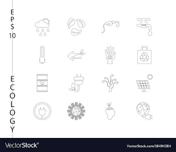 Green ecology and environment icon set in format vector image