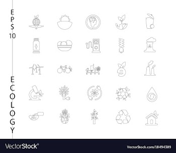 Green ecology and environment icon set in format vector image