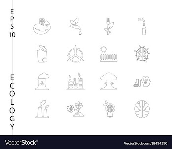 Green ecology and environment icon set in format vector image