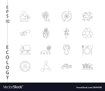Green ecology and environment icon set in format vector image