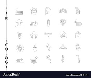 Green ecology and environment icon set in format vector image