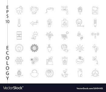 Green ecology and environment icon set in format vector image
