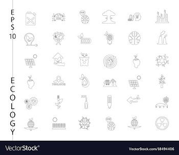 Green ecology and environment icon set in format vector image