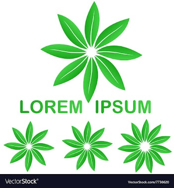 Green ecology leaves logo design set vector image
