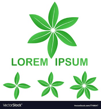 Green ecology leaves logo design set vector image